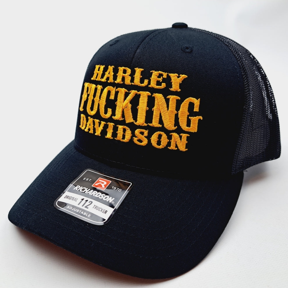 Harley Davidson Embroidered Trucker Hat Cap Made in USA Biker Motorcycle Racing - Picture 7 of 8
